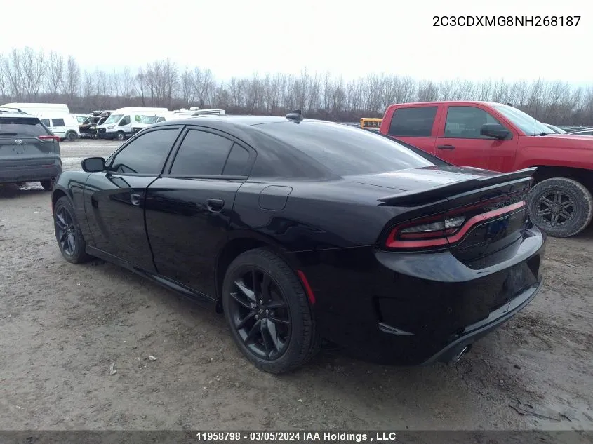 2022 Dodge Charger Gt Awd VIN: 2C3CDXMG8NH268187 Lot: 11958798