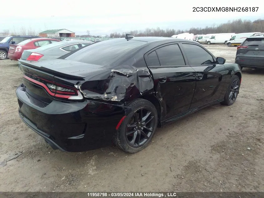 2022 Dodge Charger Gt Awd VIN: 2C3CDXMG8NH268187 Lot: 11958798