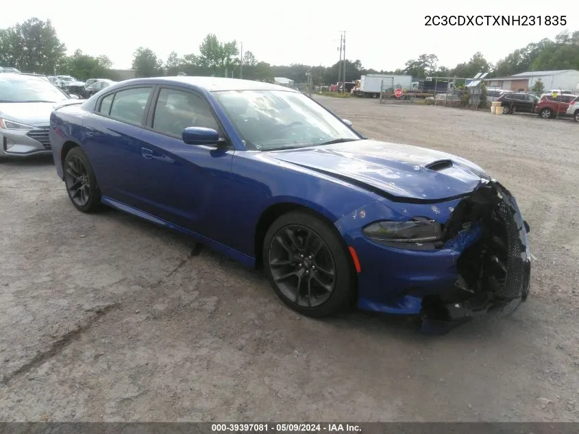 2022 Dodge Charger R/T VIN: 2C3CDXCTXNH231835 Lot: 39397081