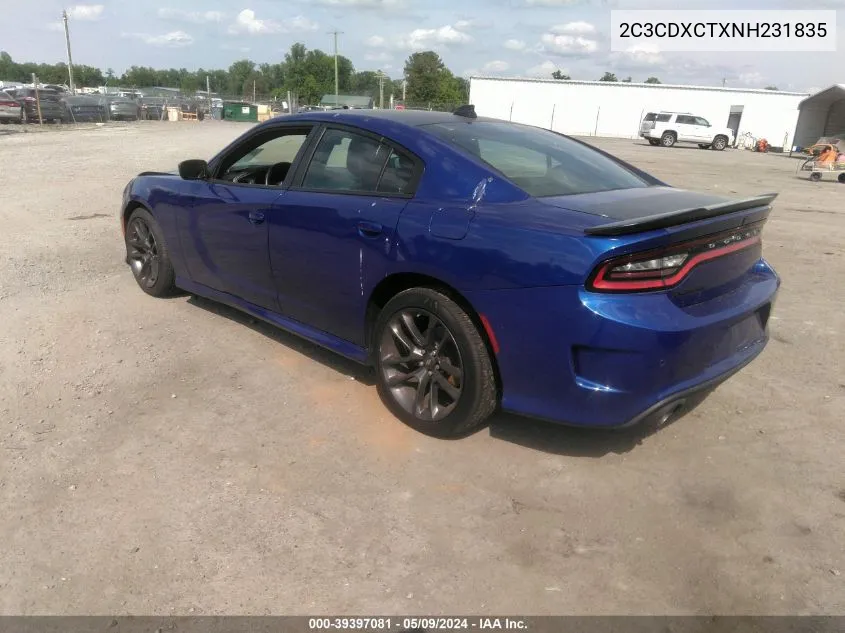 2022 Dodge Charger R/T VIN: 2C3CDXCTXNH231835 Lot: 39397081