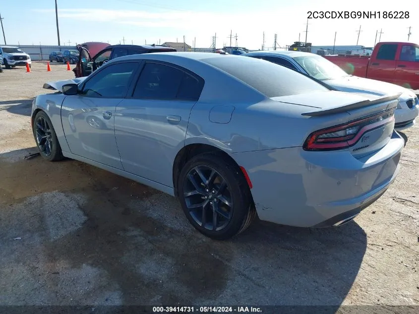 2022 Dodge Charger Sxt Rwd VIN: 2C3CDXBG9NH186228 Lot: 39414731