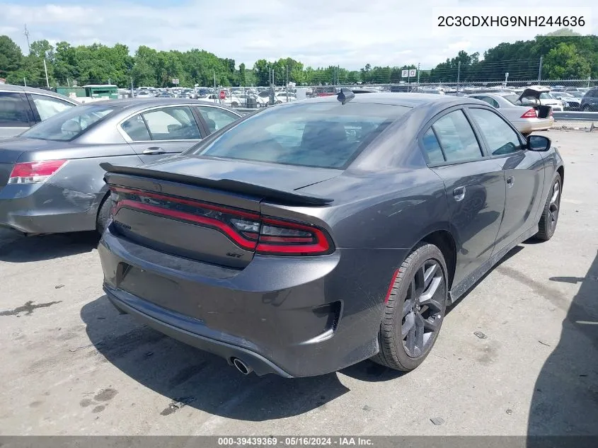 2022 Dodge Charger Gt VIN: 2C3CDXHG9NH244636 Lot: 39439369