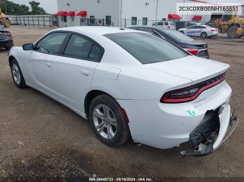 2022 Dodge Charger Sxt Rwd VIN: 2C3CDXBG0NH165851 Lot: 39440733