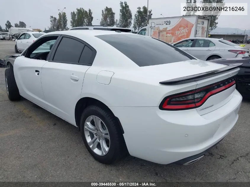 2022 Dodge Charger Sxt Rwd VIN: 2C3CDXBG9NH216246 Lot: 39445530