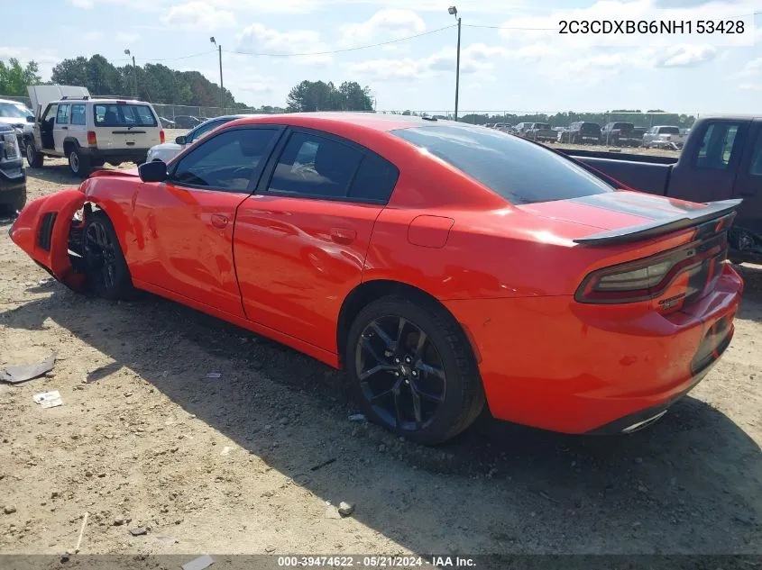 2C3CDXBG6NH153428 2022 Dodge Charger Sxt Rwd