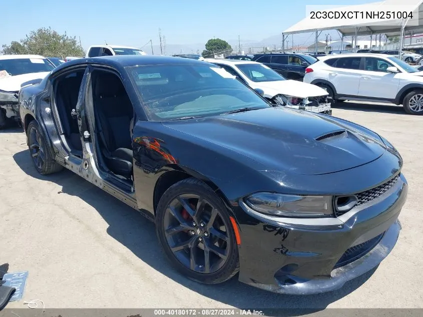 2022 Dodge Charger R/T VIN: 2C3CDXCT1NH251004 Lot: 40180172