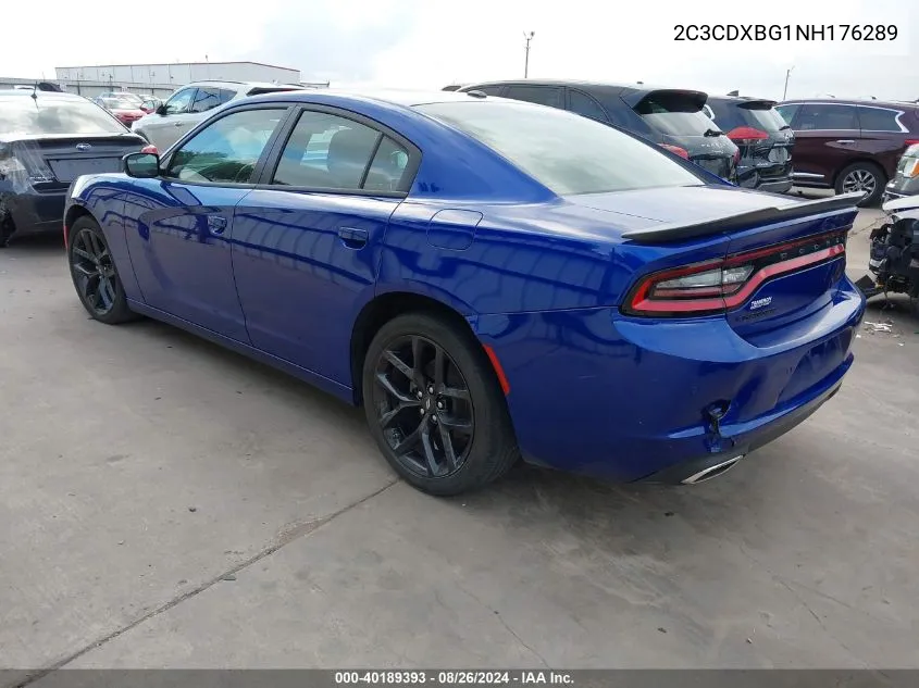 2022 Dodge Charger Sxt Rwd VIN: 2C3CDXBG1NH176289 Lot: 40189393