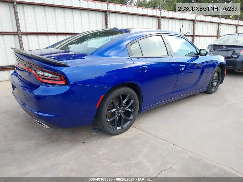 2022 Dodge Charger Sxt Rwd VIN: 2C3CDXBG1NH176289 Lot: 40189393