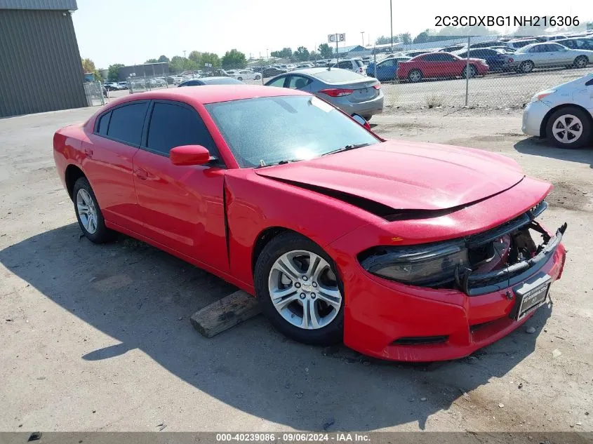 2022 Dodge Charger Sxt Rwd VIN: 2C3CDXBG1NH216306 Lot: 40239086