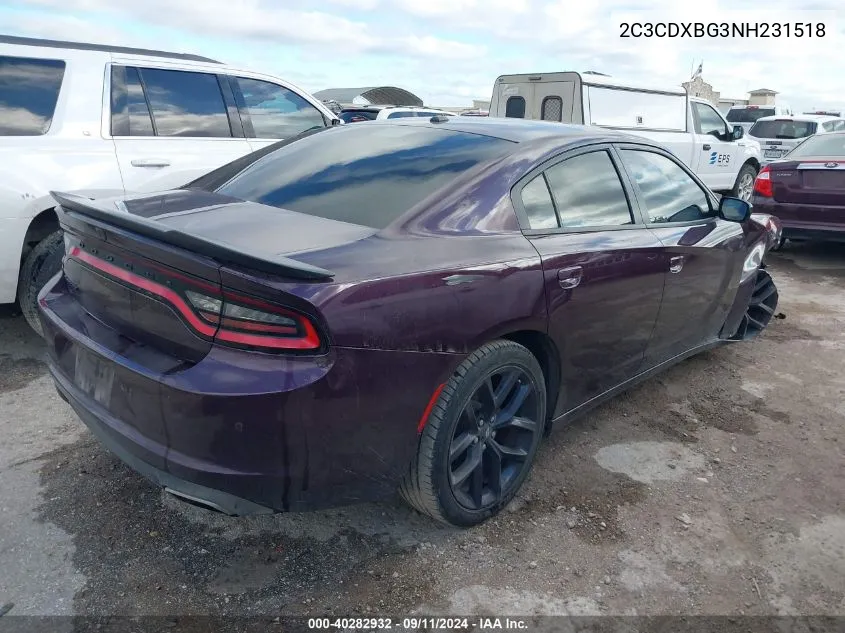 2C3CDXBG3NH231518 2022 Dodge Charger Sxt