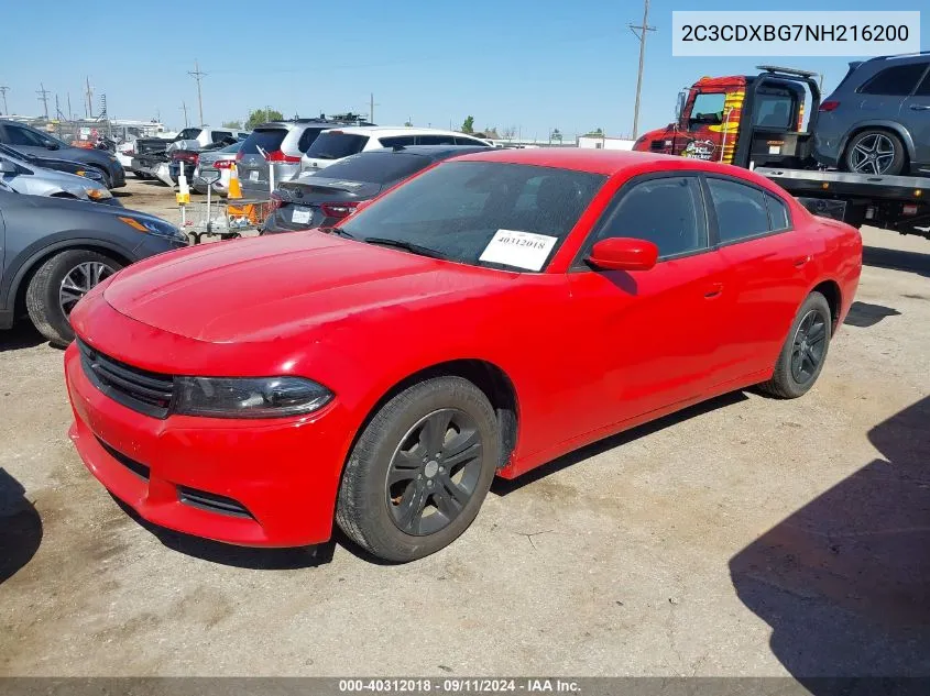 2C3CDXBG7NH216200 2022 Dodge Charger Sxt