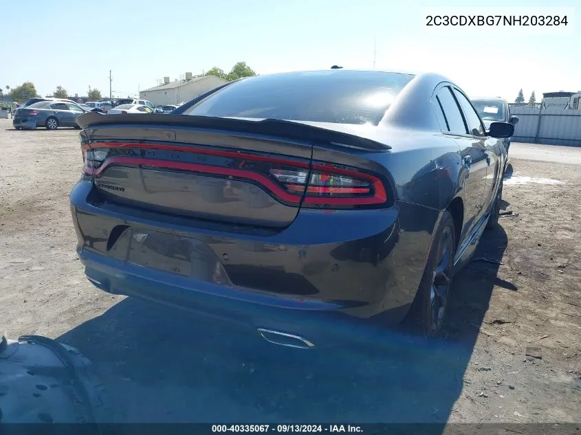 2022 Dodge Charger Sxt Rwd VIN: 2C3CDXBG7NH203284 Lot: 40335067