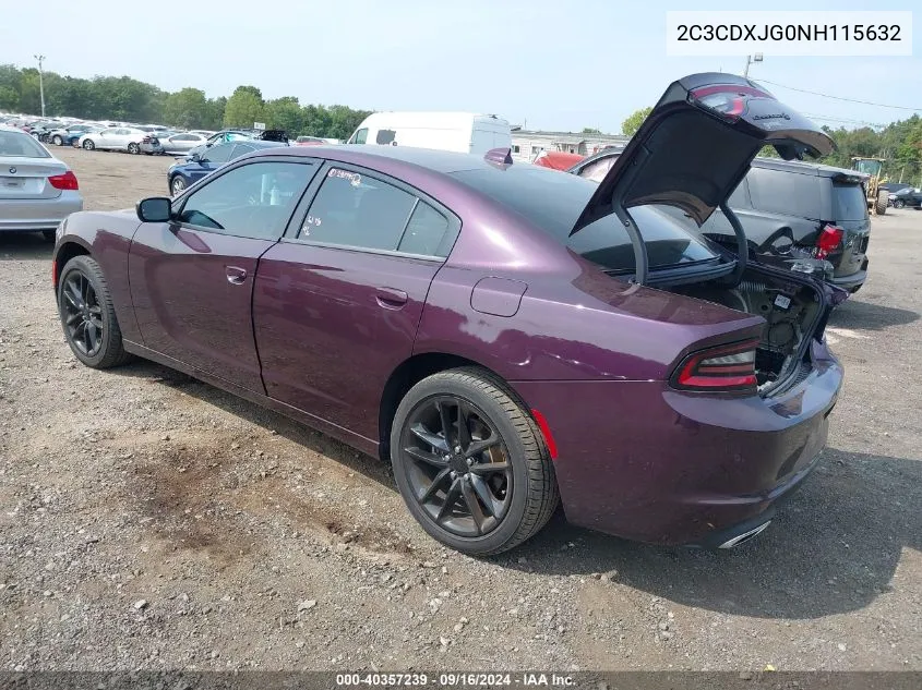 2022 Dodge Charger Sxt Awd VIN: 2C3CDXJG0NH115632 Lot: 40357239