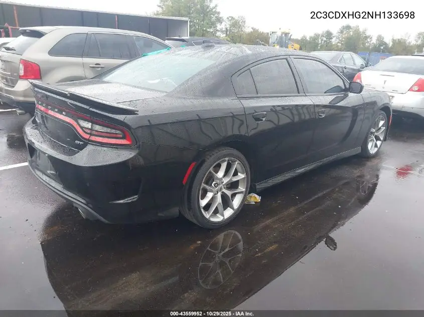 2C3CDXHG2NH133698 2022 Dodge Charger Gt Rwd
