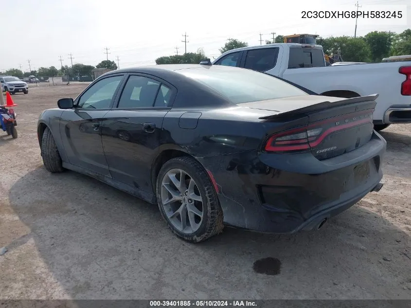 2023 Dodge Charger Gt VIN: 2C3CDXHG8PH583245 Lot: 39401885