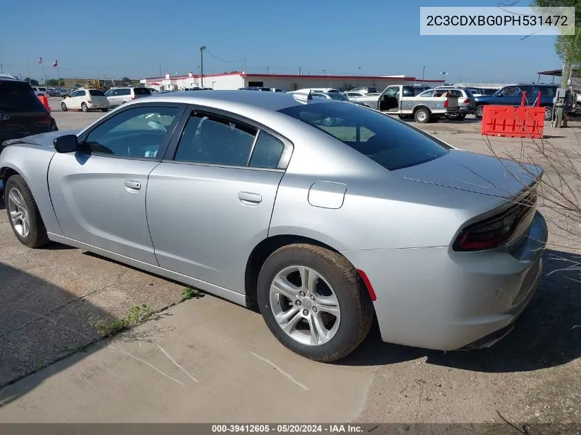 2023 Dodge Charger Sxt VIN: 2C3CDXBG0PH531472 Lot: 39412605