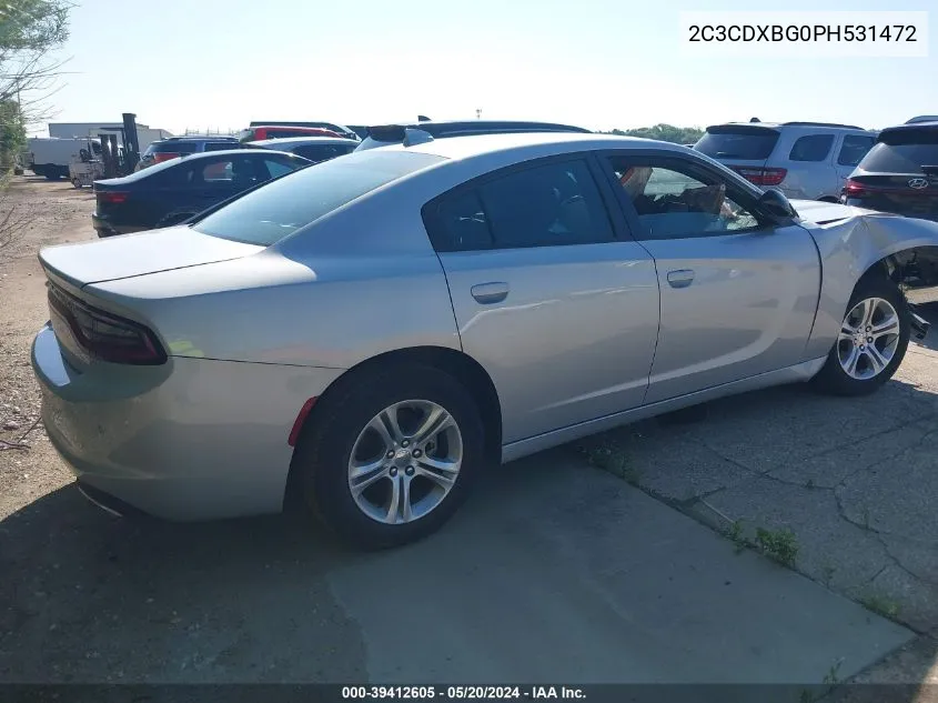 2023 Dodge Charger Sxt VIN: 2C3CDXBG0PH531472 Lot: 39412605