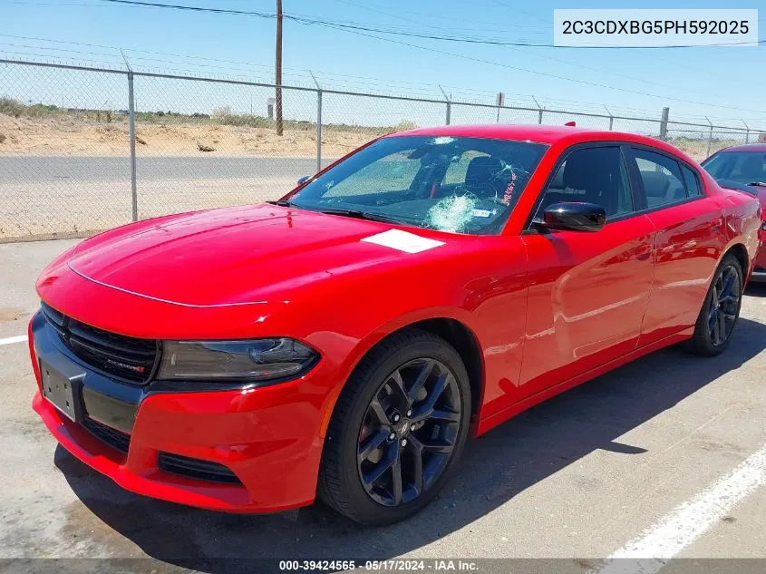 2023 Dodge Charger Sxt VIN: 2C3CDXBG5PH592025 Lot: 39424565