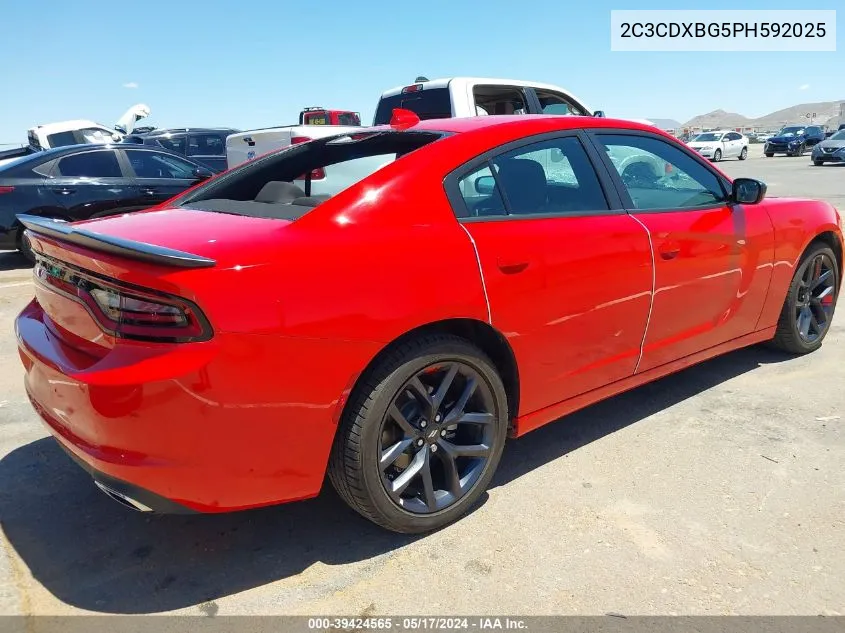 2023 Dodge Charger Sxt VIN: 2C3CDXBG5PH592025 Lot: 39424565