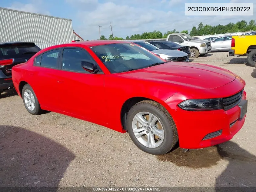 2023 Dodge Charger Sxt VIN: 2C3CDXBG4PH550722 Lot: 39734322