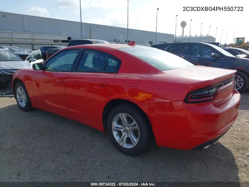 2023 Dodge Charger Sxt VIN: 2C3CDXBG4PH550722 Lot: 39734322