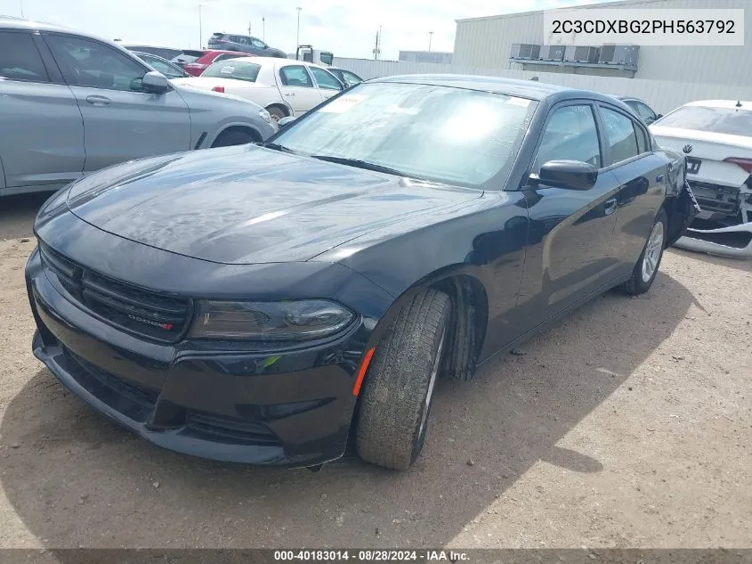 2023 Dodge Charger Sxt VIN: 2C3CDXBG2PH563792 Lot: 40183014