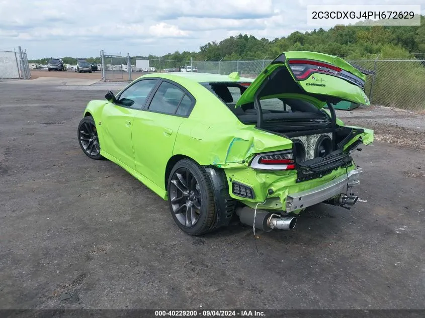 2023 Dodge Charger Scat Pack VIN: 2C3CDXGJ4PH672629 Lot: 40229200