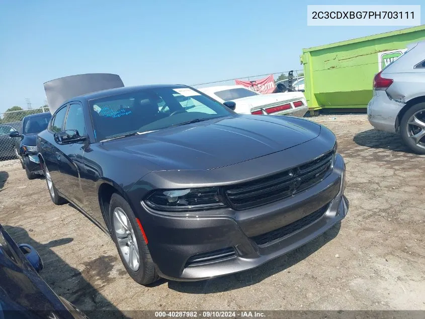 2023 Dodge Charger Sxt VIN: 2C3CDXBG7PH703111 Lot: 40287982