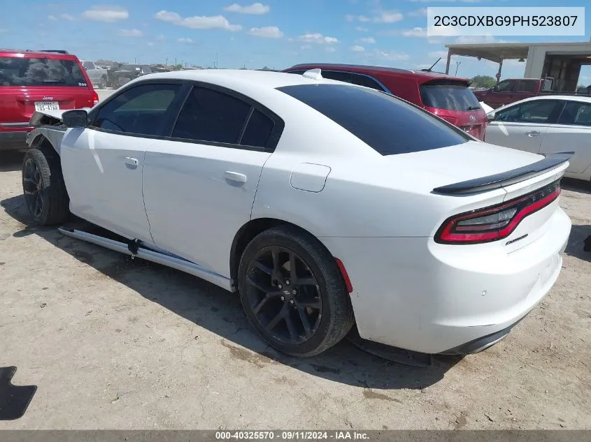 2023 Dodge Charger Sxt VIN: 2C3CDXBG9PH523807 Lot: 40325570