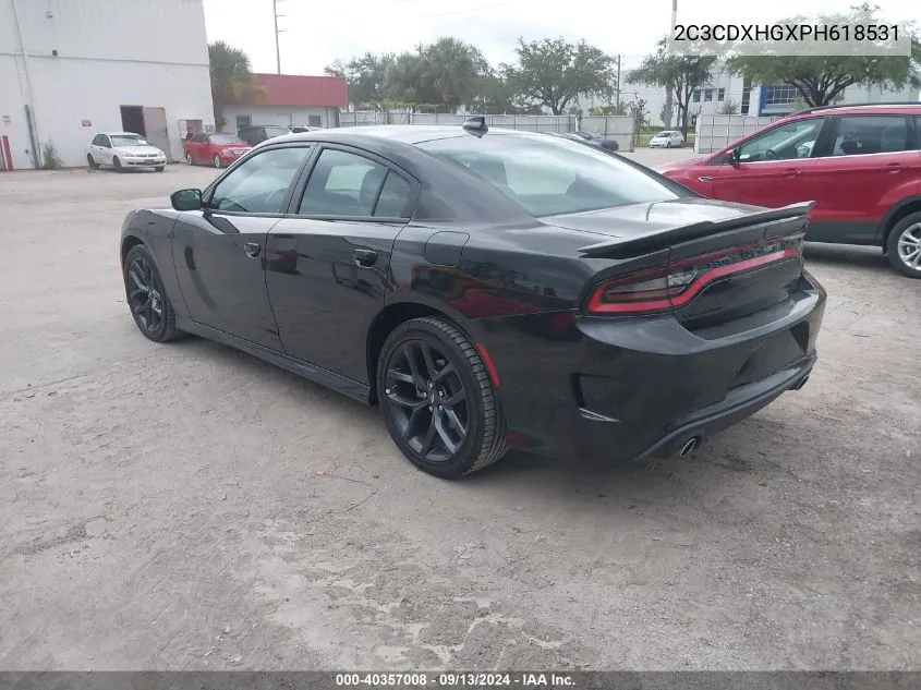 2023 Dodge Charger Gt VIN: 2C3CDXHGXPH618531 Lot: 40357008