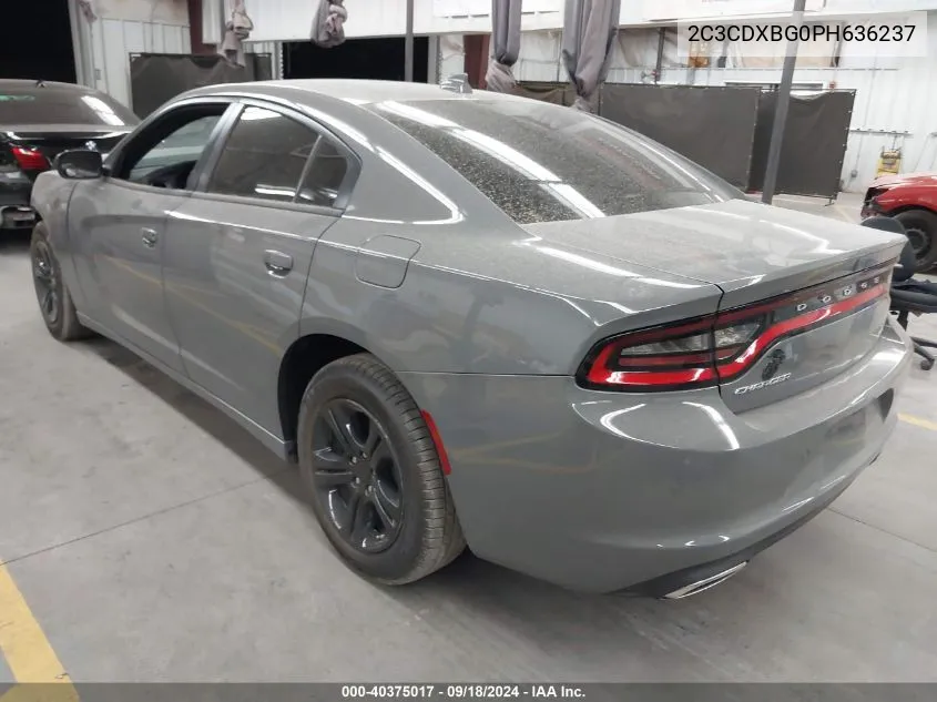 2023 Dodge Charger Sxt VIN: 2C3CDXBG0PH636237 Lot: 40375017