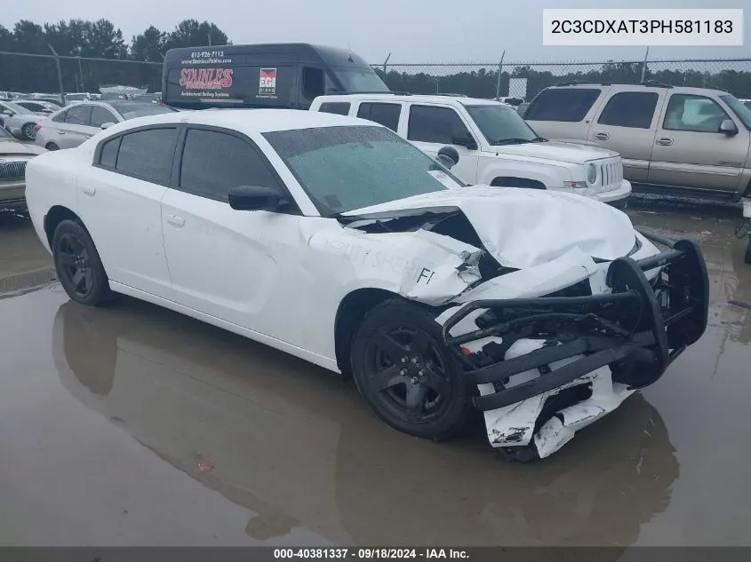 2023 Dodge Charger Police Rwd VIN: 2C3CDXAT3PH581183 Lot: 40381337