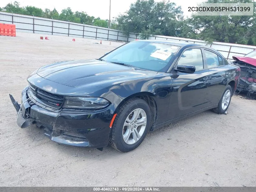 2023 Dodge Charger Sxt VIN: 2C3CDXBG5PH531399 Lot: 40402743