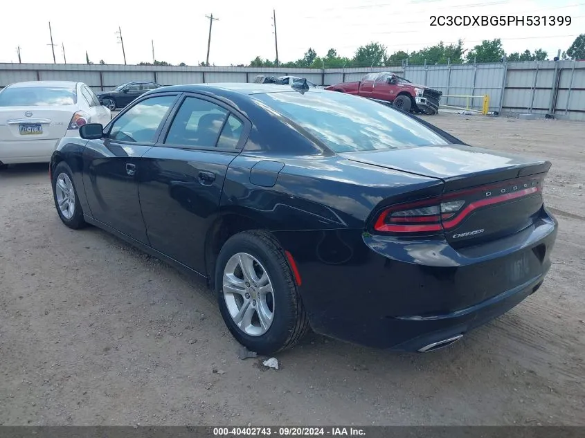 2023 Dodge Charger Sxt VIN: 2C3CDXBG5PH531399 Lot: 40402743