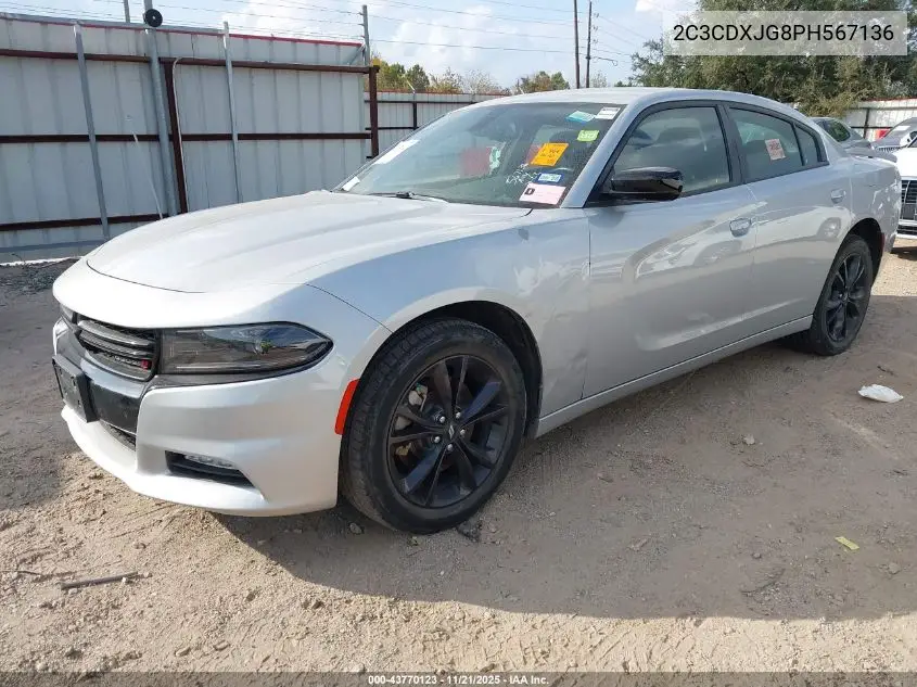 2C3CDXJG8PH567136 2023 Dodge Charger Sxt Awd