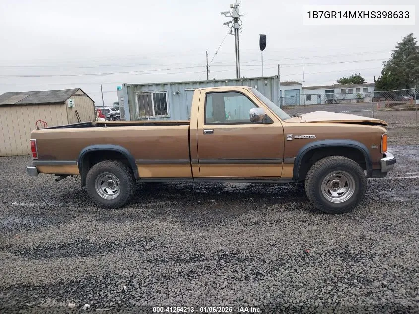 1987 Dodge Dakota VIN: 1B7GR14MXHS398633 Lot: 41254213