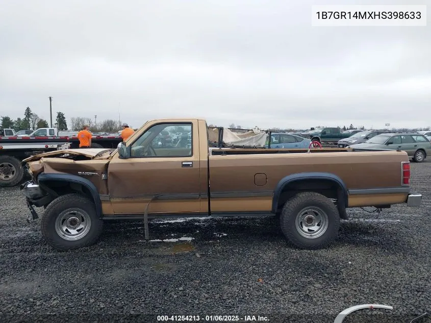 1987 Dodge Dakota VIN: 1B7GR14MXHS398633 Lot: 41254213