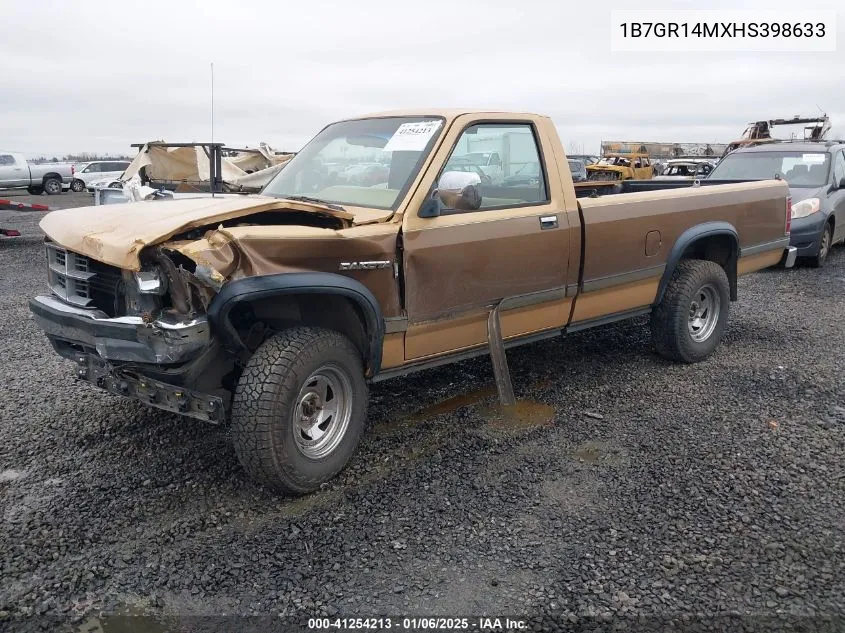 1987 Dodge Dakota VIN: 1B7GR14MXHS398633 Lot: 41254213