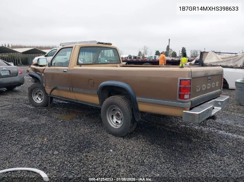 1987 Dodge Dakota VIN: 1B7GR14MXHS398633 Lot: 41254213