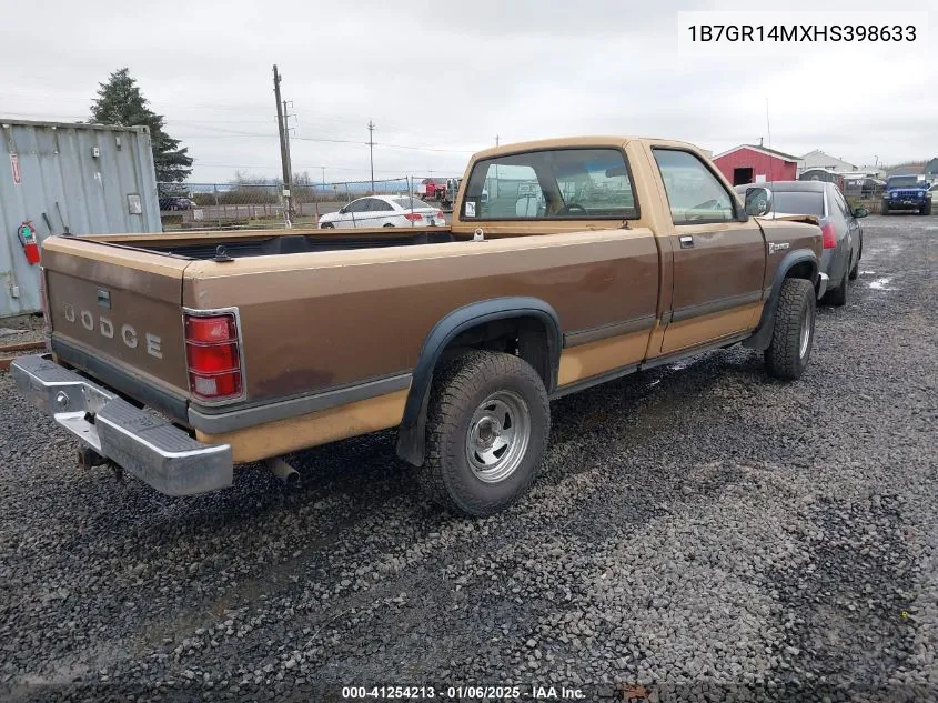 1987 Dodge Dakota VIN: 1B7GR14MXHS398633 Lot: 41254213