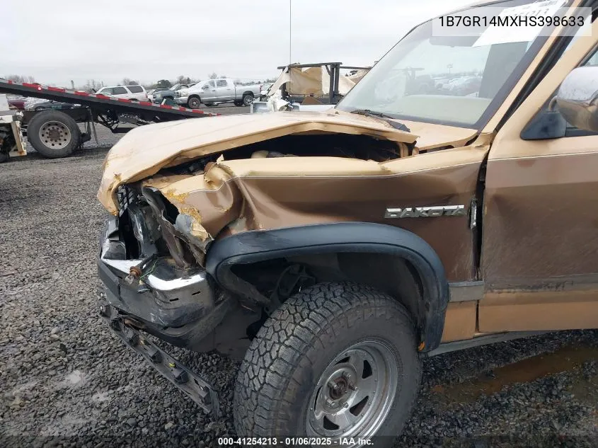 1987 Dodge Dakota VIN: 1B7GR14MXHS398633 Lot: 41254213
