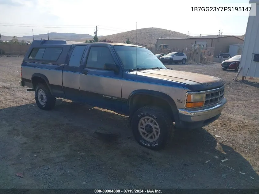 1993 Dodge Dakota VIN: 1B7GG23Y7PS195147 Lot: 39904888