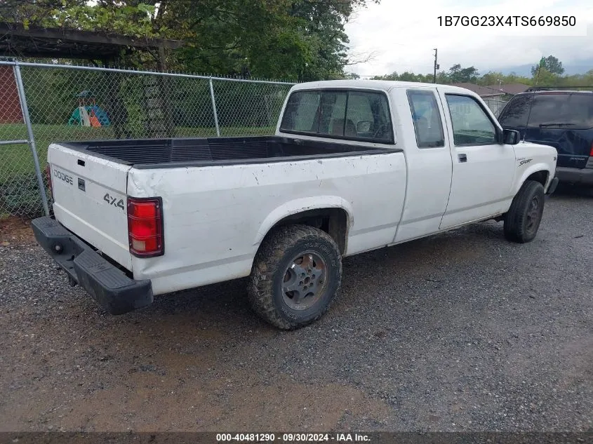 1996 Dodge Dakota VIN: 1B7GG23X4TS669850 Lot: 40481290