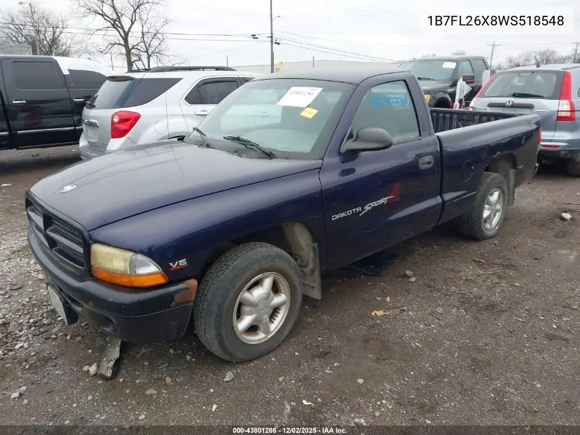 1B7FL26X8WS518548 1998 Dodge Dakota Slt/Sport