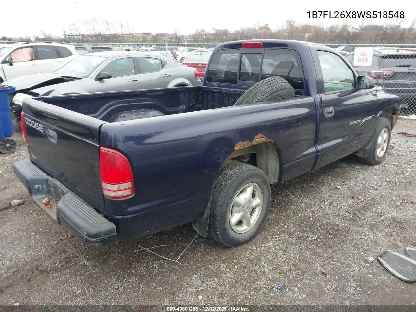 1B7FL26X8WS518548 1998 Dodge Dakota Slt/Sport