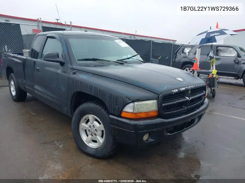 1B7GL22Y1WS729366 1998 Dodge Dakota Slt/Sport