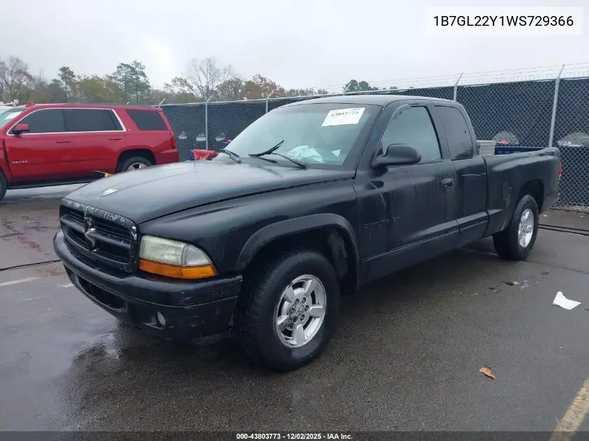 1B7GL22Y1WS729366 1998 Dodge Dakota Slt/Sport