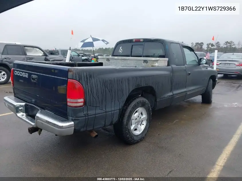 1B7GL22Y1WS729366 1998 Dodge Dakota Slt/Sport