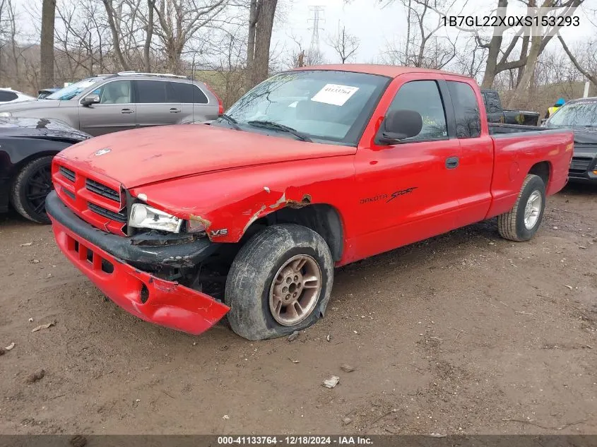 1999 Dodge Dakota Slt/Sport VIN: 1B7GL22X0XS153293 Lot: 41133764