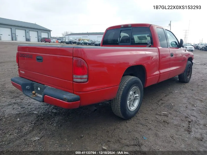 1999 Dodge Dakota Slt/Sport VIN: 1B7GL22X0XS153293 Lot: 41133764
